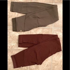 TWO pairs lululemon principal dancer tights 28”